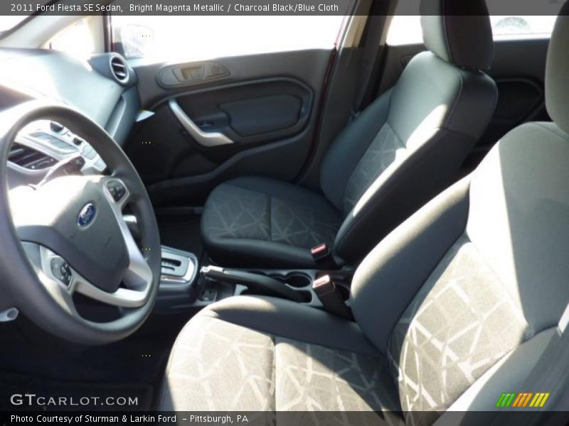 Bright Magenta Metallic / Charcoal Black/Blue Cloth 2011 Ford Fiesta SE Sedan