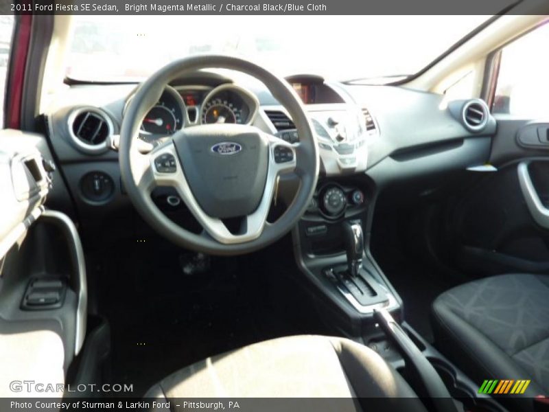 Bright Magenta Metallic / Charcoal Black/Blue Cloth 2011 Ford Fiesta SE Sedan