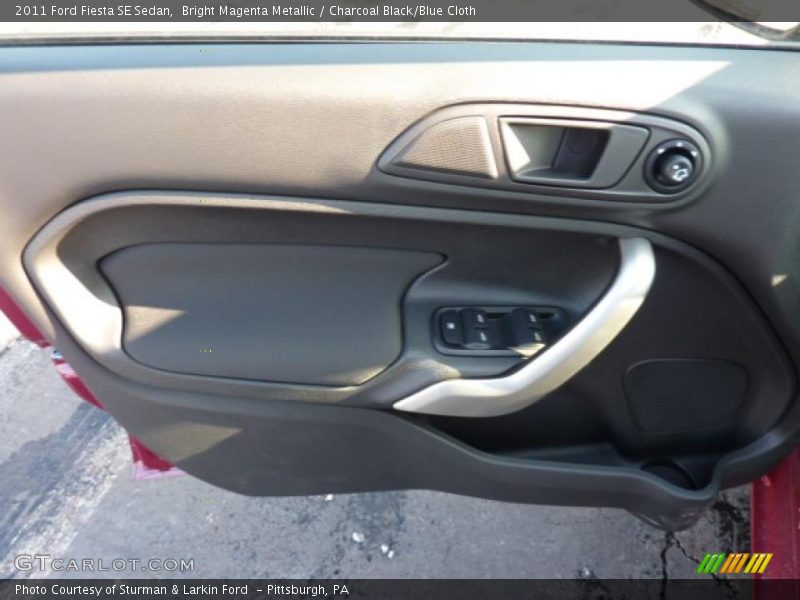 Bright Magenta Metallic / Charcoal Black/Blue Cloth 2011 Ford Fiesta SE Sedan