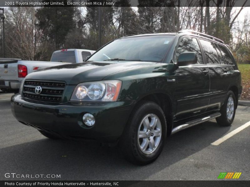Electric Green Mica / Ivory 2001 Toyota Highlander Limited
