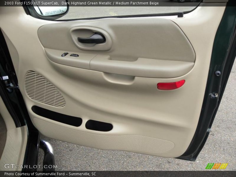 Dark Highland Green Metallic / Medium Parchment Beige 2003 Ford F150 XLT SuperCab