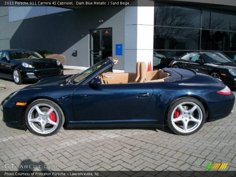 Dark Blue Metallic / Sand Beige 2011 Porsche 911 Carrera 4S Cabriolet