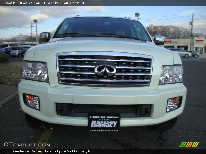 Tuscan Pearl White / Wheat 2008 Infiniti QX 56 4WD