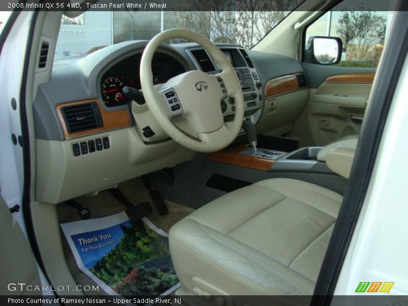 Tuscan Pearl White / Wheat 2008 Infiniti QX 56 4WD