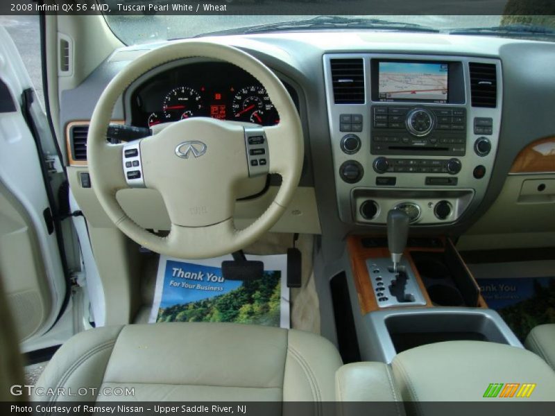 Tuscan Pearl White / Wheat 2008 Infiniti QX 56 4WD