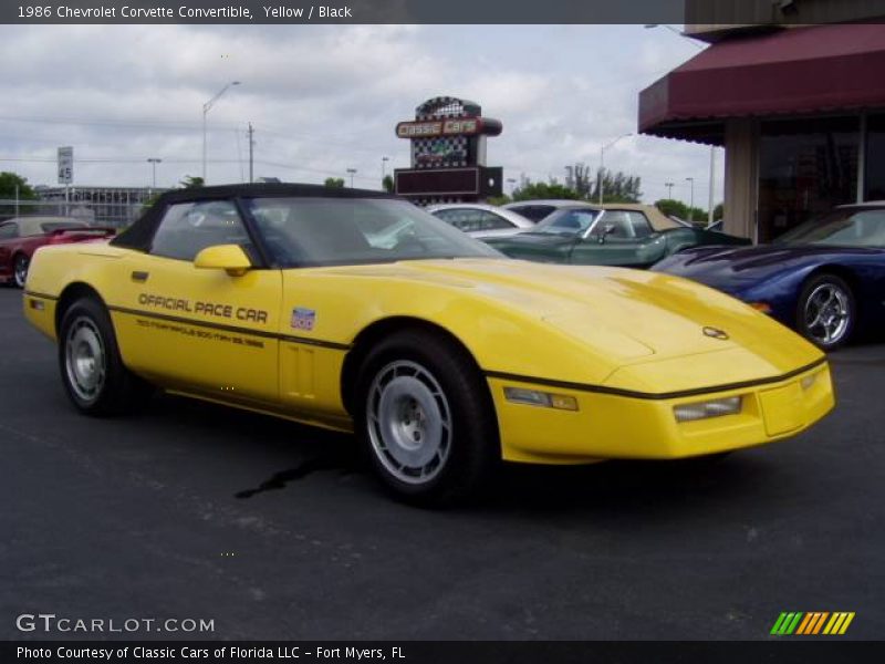 Yellow / Black 1986 Chevrolet Corvette Convertible