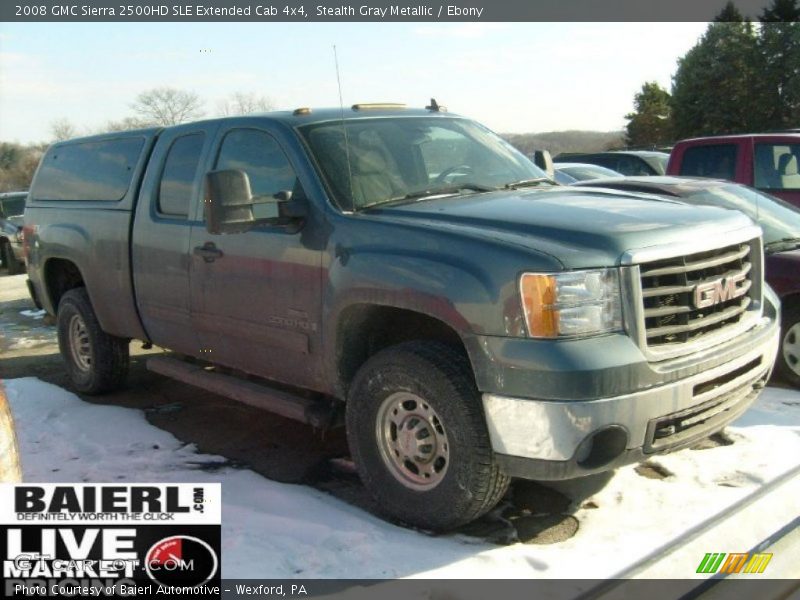 Stealth Gray Metallic / Ebony 2008 GMC Sierra 2500HD SLE Extended Cab 4x4