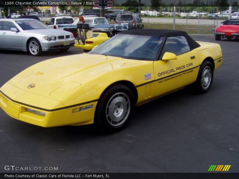 Yellow / Black 1986 Chevrolet Corvette Convertible