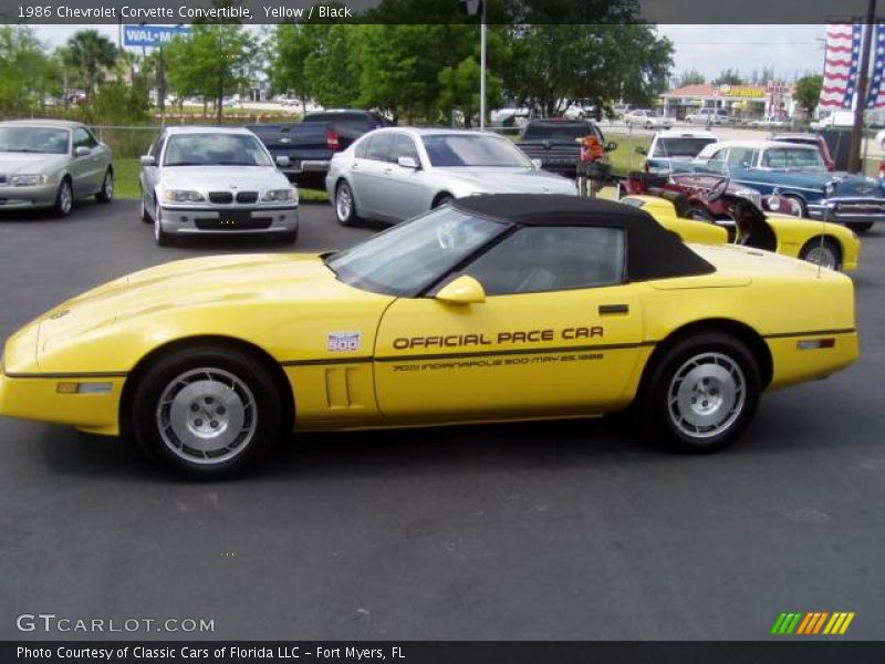 Yellow / Black 1986 Chevrolet Corvette Convertible