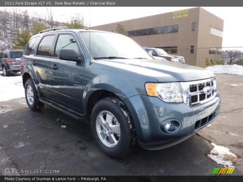 Steel Blue Metallic / Charcoal Black 2011 Ford Escape XLT V6