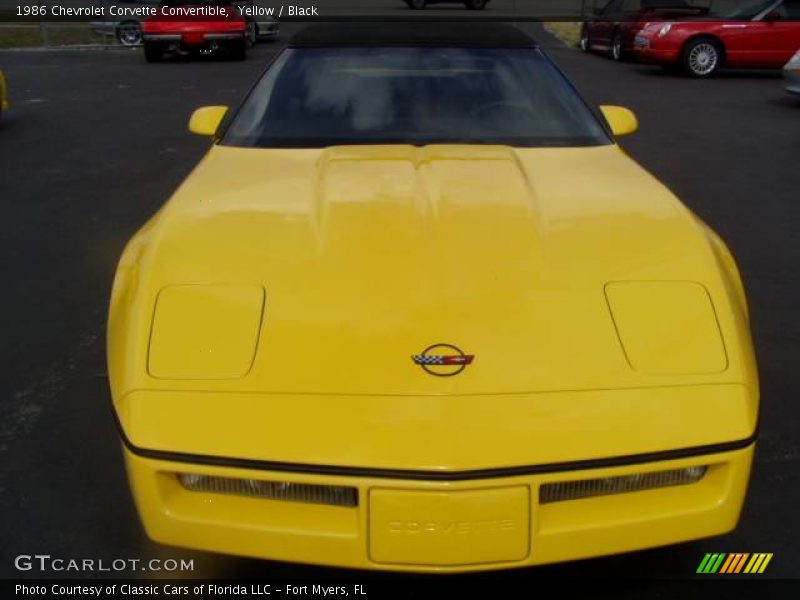 Yellow / Black 1986 Chevrolet Corvette Convertible