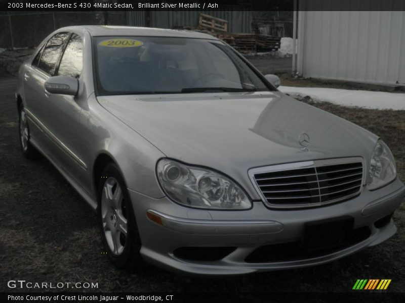Brilliant Silver Metallic / Ash 2003 Mercedes-Benz S 430 4Matic Sedan