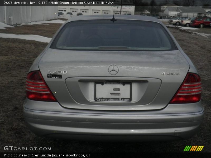 Brilliant Silver Metallic / Ash 2003 Mercedes-Benz S 430 4Matic Sedan