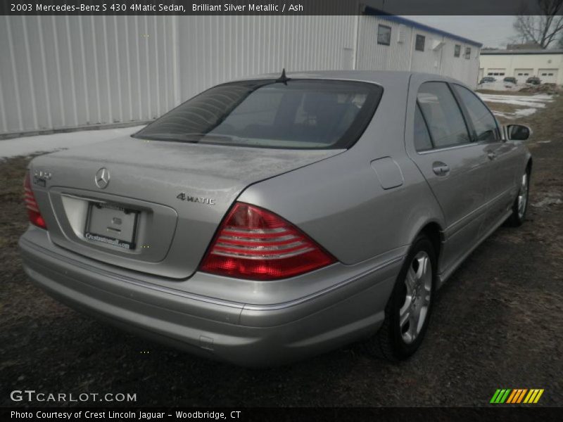 Brilliant Silver Metallic / Ash 2003 Mercedes-Benz S 430 4Matic Sedan