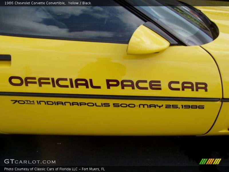Yellow / Black 1986 Chevrolet Corvette Convertible