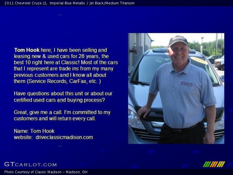 Imperial Blue Metallic / Jet Black/Medium Titanium 2011 Chevrolet Cruze LS