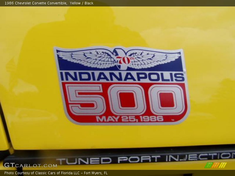 Yellow / Black 1986 Chevrolet Corvette Convertible