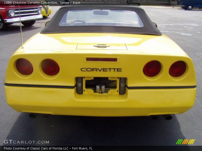 Yellow / Black 1986 Chevrolet Corvette Convertible