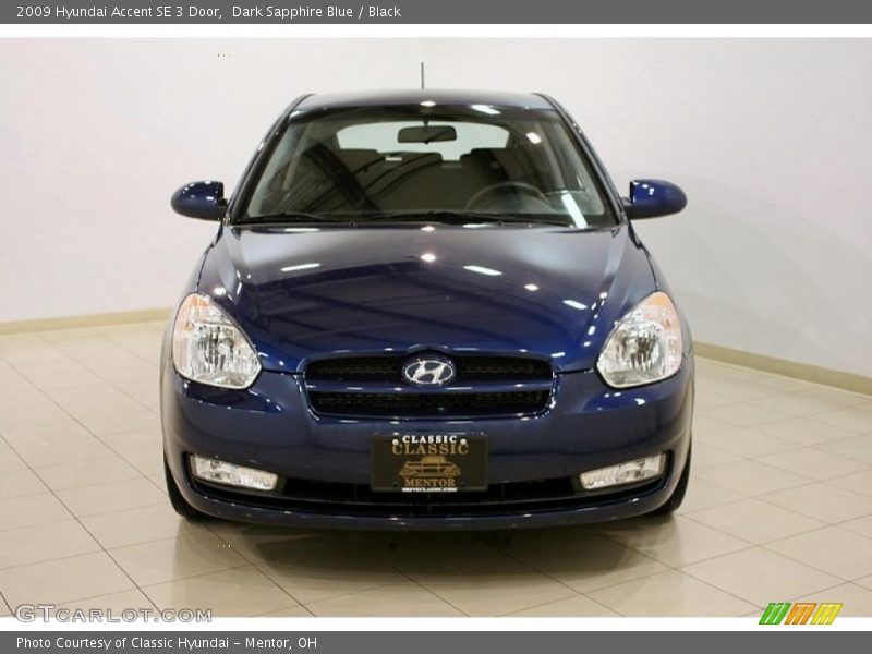 Dark Sapphire Blue / Black 2009 Hyundai Accent SE 3 Door