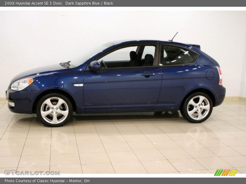 Dark Sapphire Blue / Black 2009 Hyundai Accent SE 3 Door