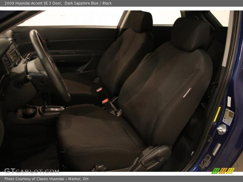 Dark Sapphire Blue / Black 2009 Hyundai Accent SE 3 Door