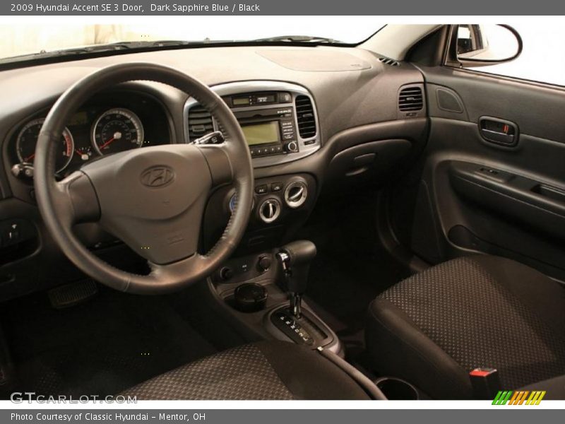 Dark Sapphire Blue / Black 2009 Hyundai Accent SE 3 Door