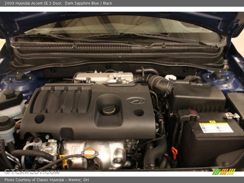 Dark Sapphire Blue / Black 2009 Hyundai Accent SE 3 Door