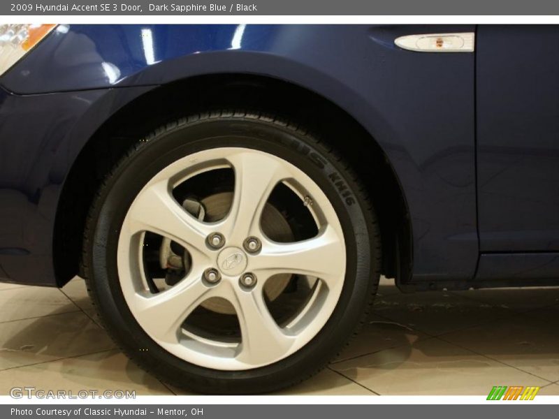 Dark Sapphire Blue / Black 2009 Hyundai Accent SE 3 Door