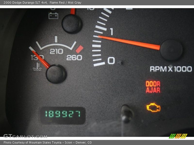 Flame Red / Mist Gray 2000 Dodge Durango SLT 4x4