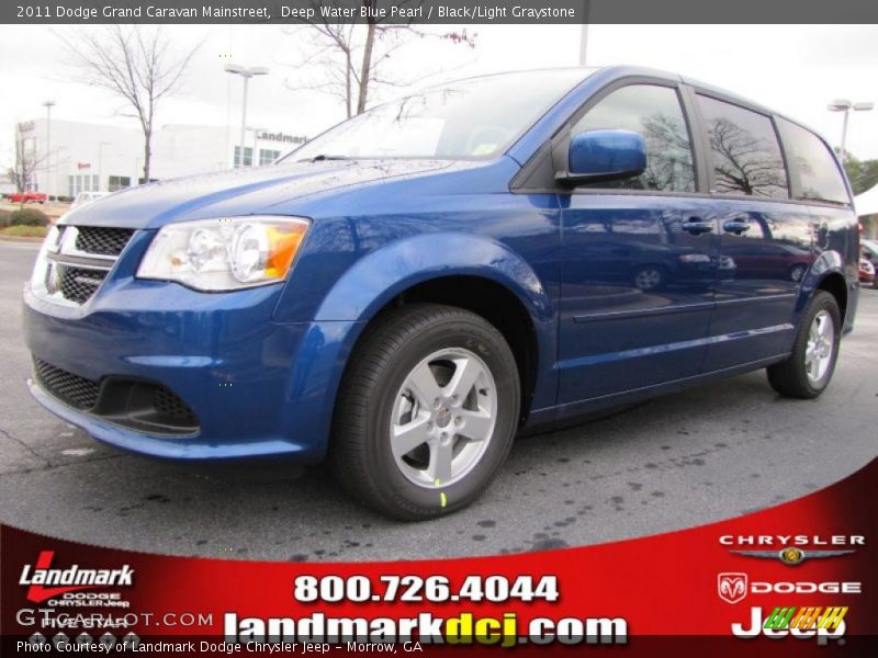 Deep Water Blue Pearl / Black/Light Graystone 2011 Dodge Grand Caravan Mainstreet