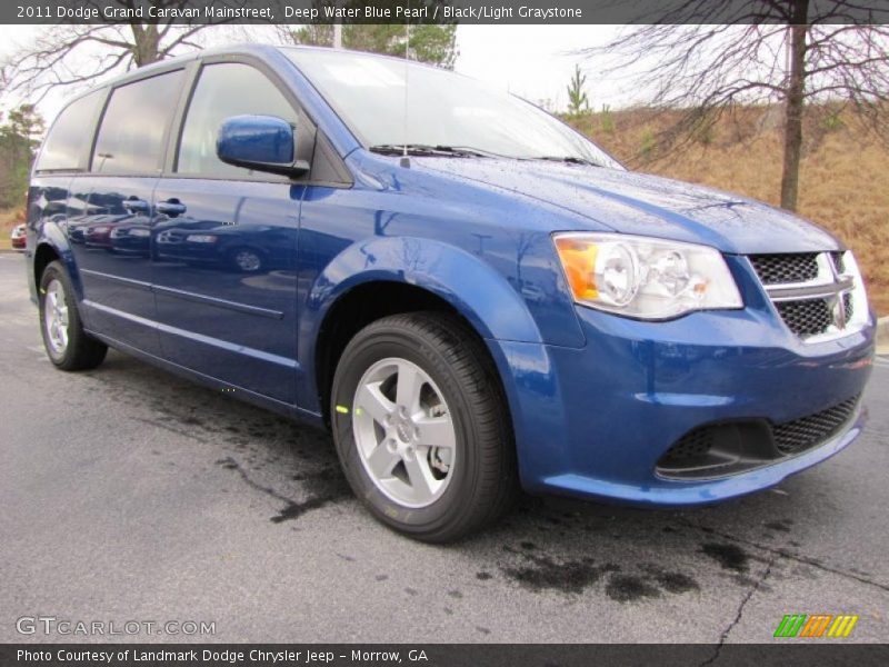 Deep Water Blue Pearl / Black/Light Graystone 2011 Dodge Grand Caravan Mainstreet
