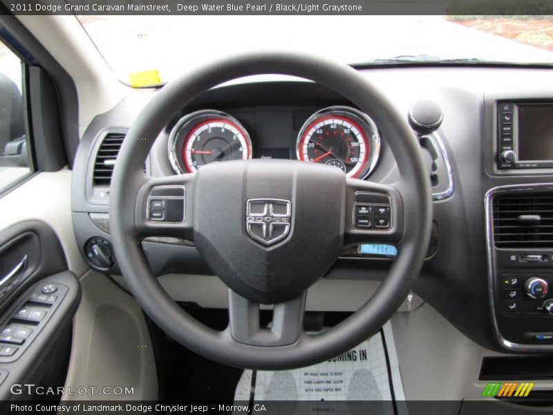 Deep Water Blue Pearl / Black/Light Graystone 2011 Dodge Grand Caravan Mainstreet