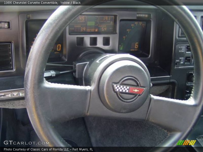 Yellow / Black 1986 Chevrolet Corvette Convertible