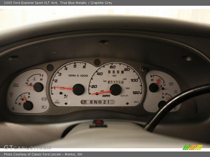 True Blue Metallic / Graphite Grey 2003 Ford Explorer Sport XLT 4x4