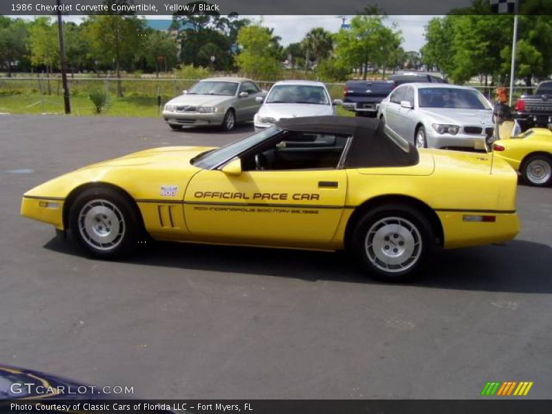 Yellow / Black 1986 Chevrolet Corvette Convertible