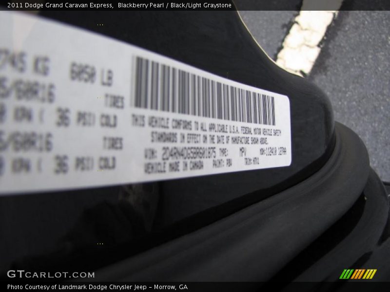 Blackberry Pearl / Black/Light Graystone 2011 Dodge Grand Caravan Express