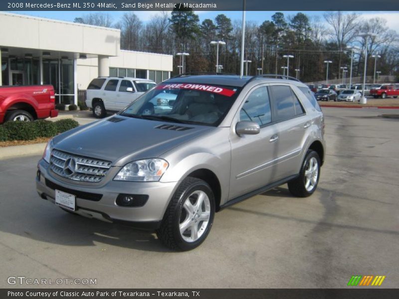 Sand Beige Metallic / Macadamia 2008 Mercedes-Benz ML 350 4Matic
