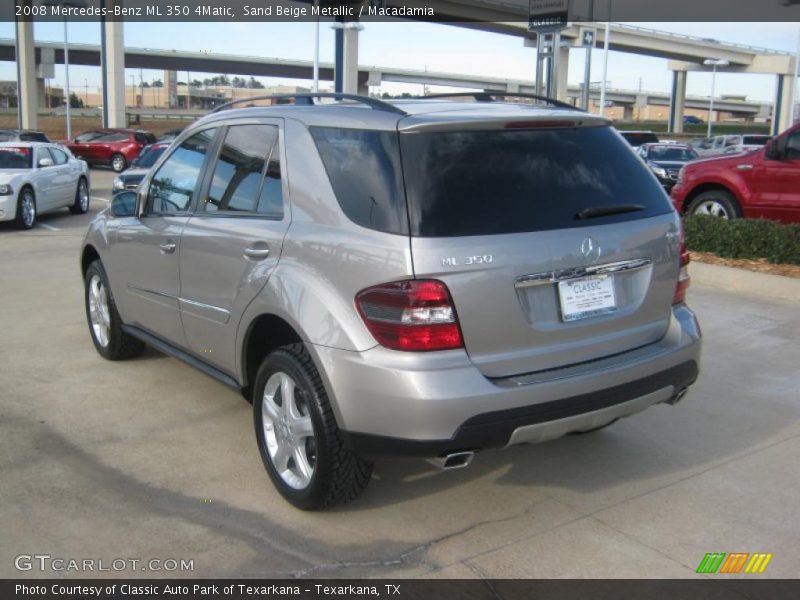 Sand Beige Metallic / Macadamia 2008 Mercedes-Benz ML 350 4Matic