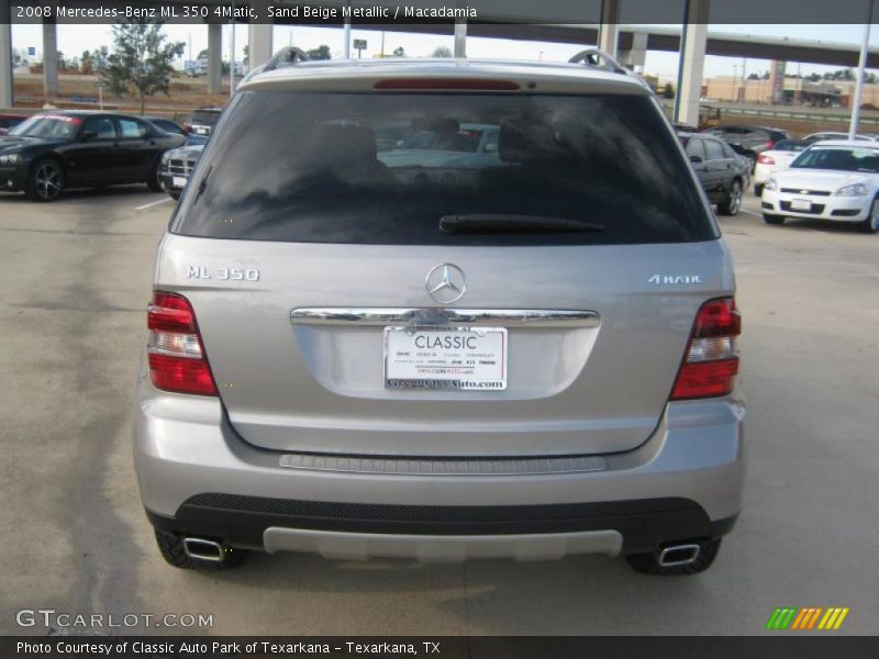 Sand Beige Metallic / Macadamia 2008 Mercedes-Benz ML 350 4Matic