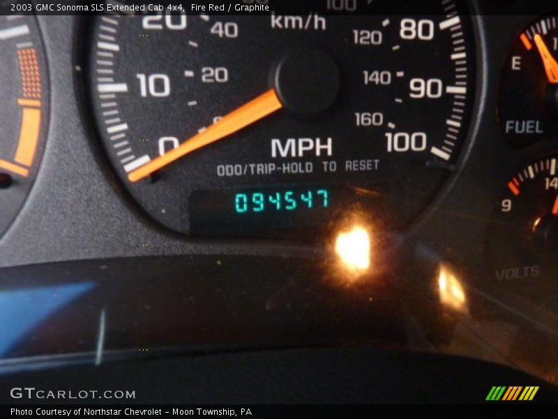 Fire Red / Graphite 2003 GMC Sonoma SLS Extended Cab 4x4