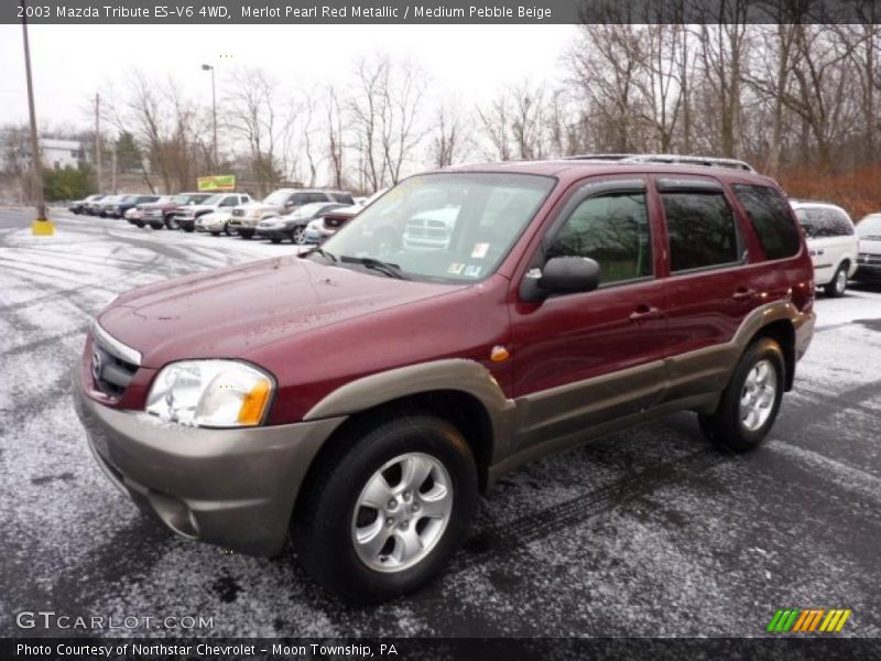 Merlot Pearl Red Metallic / Medium Pebble Beige 2003 Mazda Tribute ES-V6 4WD