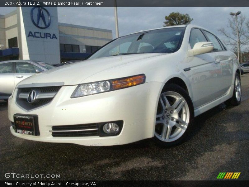 White Diamond Pearl / Parchment 2007 Acura TL 3.2