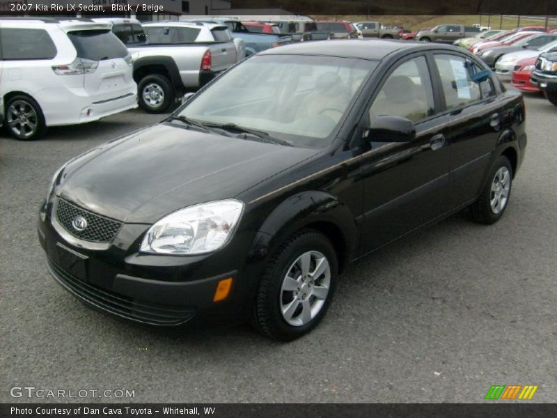 Black / Beige 2007 Kia Rio LX Sedan