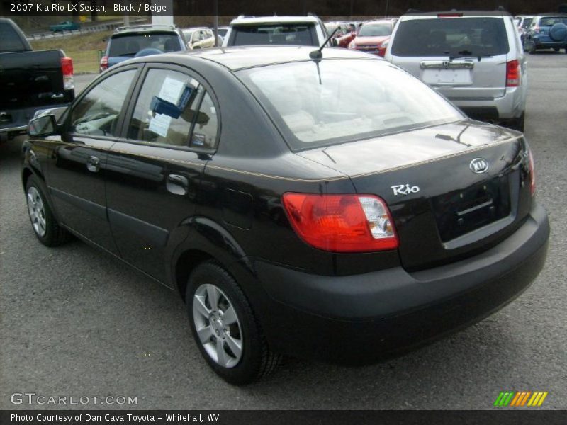 Black / Beige 2007 Kia Rio LX Sedan