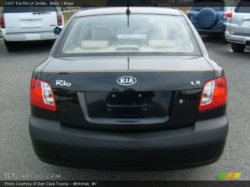 Black / Beige 2007 Kia Rio LX Sedan