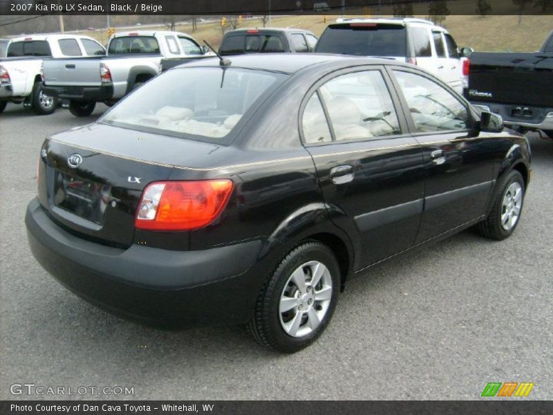 Black / Beige 2007 Kia Rio LX Sedan