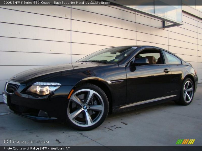 Black Sapphire Metallic / Saddle Brown 2008 BMW 6 Series 650i Coupe