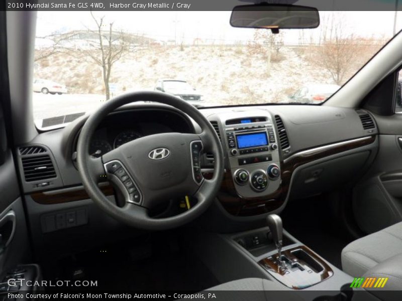 Harbor Gray Metallic / Gray 2010 Hyundai Santa Fe GLS 4WD