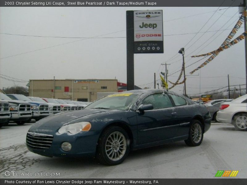 Steel Blue Pearlcoat / Dark Taupe/Medium Taupe 2003 Chrysler Sebring LXi Coupe