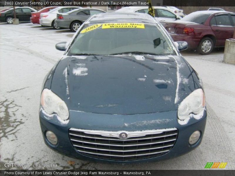 Steel Blue Pearlcoat / Dark Taupe/Medium Taupe 2003 Chrysler Sebring LXi Coupe